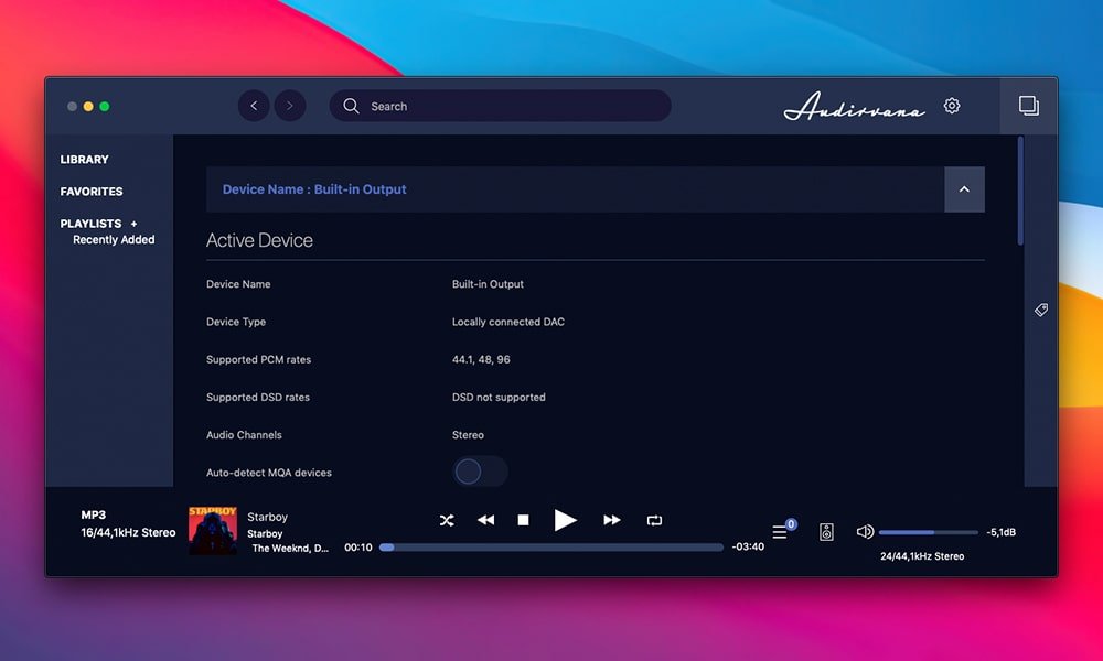 Audirvana screenshot 2